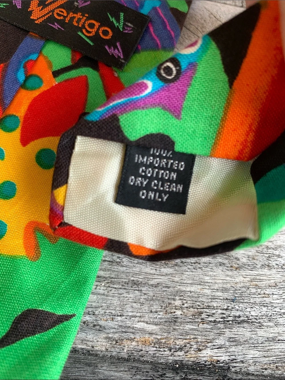Vintage Vertigo 90’s Psychedelic Fish Print Men's Tie